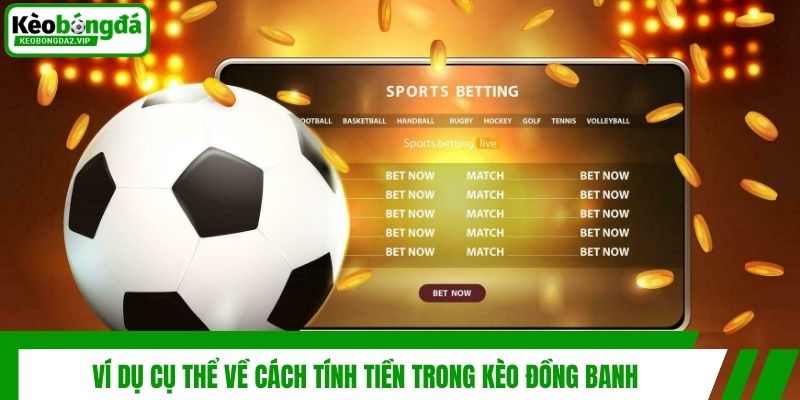Ví dụ cụ thể về cách tính tiền trong kèo đồng banh