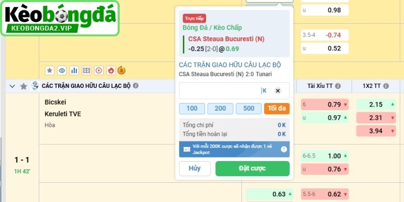 Tình huống chọn cược cửa dưới 